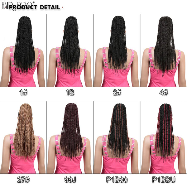 20Inch Box Braid Ponytail Synthetic Ponytail Hair Extensions Ombre Afro Hairpieces Two-Strand Drawstring Ponytail Hair Expo City