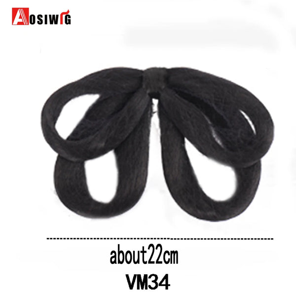 AOSI Hair Braided Clip in Hair Bun Chignon Hairpiece Donut Roller Bun Hairpiece Hand Knitting Braid Synthetic Chignon