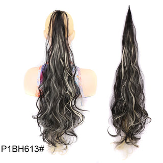 Buy p1bh613 32inch Synthetic PonyTail Long Layered Flexible Wrap Around Fake Tail Hair Extensions Natural Curly Hairpiece for Women