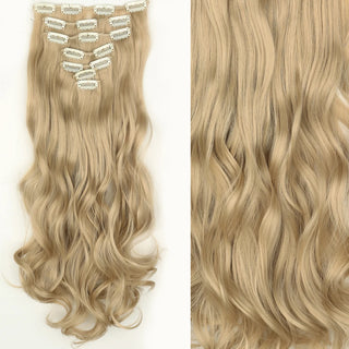 Buy 15 22Inch Long Straight Wavy Hair Extension 7Pcs/Set 16 Clips High Tempreture Synthetic Hairpiece Clip in Hair Extensions