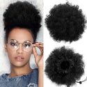 Afro Kinky Curly Ponytail for Women Natural Black Remy Hair 1 Piece Clip in Ponytails Puff Drawstring 100% Human Hair Extension