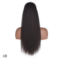 22 Inch Afro Long Straight Drawstring Ponytail Synthetic Yaki Hair Bun Pony Tail Clip in Hair Extensions for Black Women