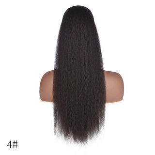 Buy 4 22 Inch Afro Long Straight Drawstring Ponytail Synthetic Yaki Hair Bun Pony Tail Clip in Hair Extensions for Black Women