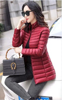 Autumn Winter Women Basic Jacket Coat Female Slim Hooded Brand Cotton Coats Casual  Female Medium-Long Jackets Jaqueta Feminina