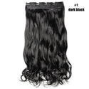 BENEHAIR Synthetic Hairpieces 24" 5 Clips in Hair Extension One Piece Long Curly Hair Extension for Women Pink Red Purple Hair