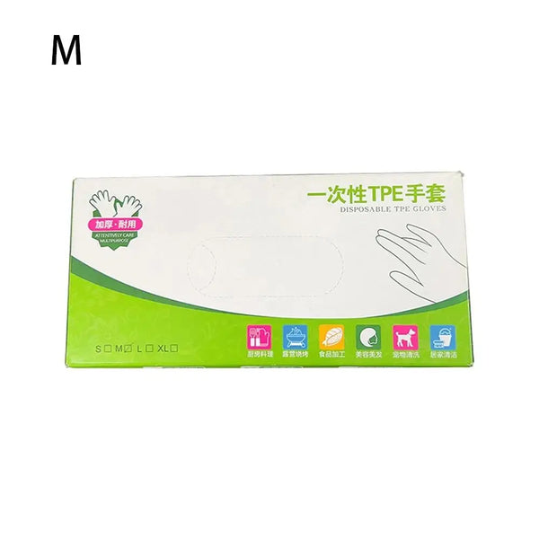 100Pcs Acid Work Safety Disposable Gloves New Food Grade TPE Latex Free Gloves Non-Slip Transparent Cleaning Gloves