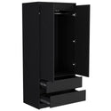 Armoire Closher, Two Drawers -Black