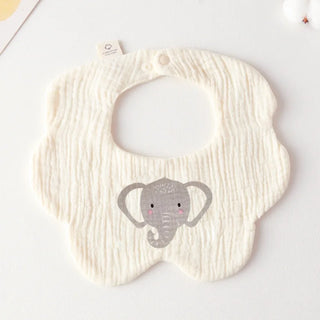 Buy gray-elephant Cotton Gauze Baby Print Bibs Infant Bib