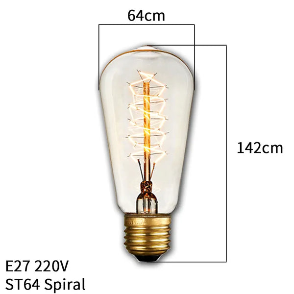 Dimmable Edison Light Bulb E27 40W 220V Retro Vintage Edison Bulb Incandescent Ampoule Bulbs Vintage Edison Lamp Retro Light