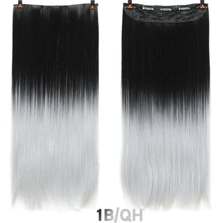 Buy 6 AOSIWIG 24inch 5 Clipsins Straight Hair Extentions Clip in on Hair Extension Black to Red Ombre Hairpiece Synthetic