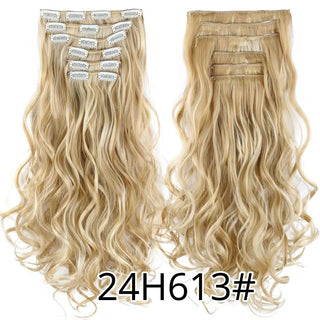 Buy 24h613 Alileader 22Inch Synthetic Long Curly 16Clips Clip in Hair Extensions Body Wave Hairpiece 6Pcs Resistant Fiber Ombre Blond Women