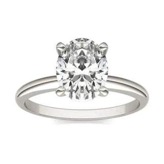 2 CTW Oval Lab Grown Diamond Solitaire Engagement Ring 14K White Gold (G-Vs)