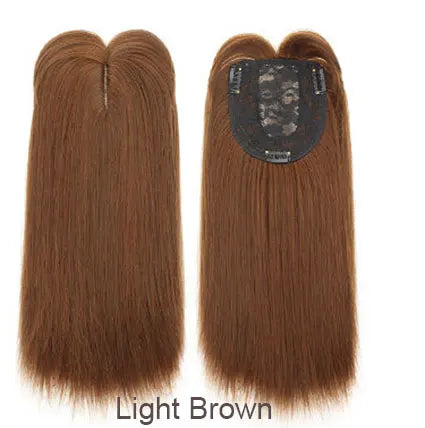 14inch Straight Synthetic Blonde Hair With Bangs for Women Clip-In One-Piece Hair Extension High Temperature Fiber