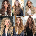 16 Clips Clip in Hair Extension Long Synthetic Hair Heat Resistant Hairpiece Natural Wavy Ombre Hair Piece 6Pcs/Set 20Inch LIHUI