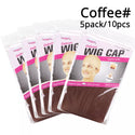 Clearance Quality Deluxe Wig Cap Hair Net for Weave 10pcs=5packs Hair Wig Nets Stretch Mesh Wig Cap for Making Wigs Free Size