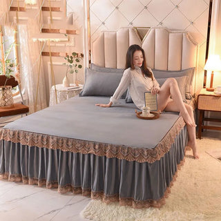 Buy 9 Bed Dress Sets Lace Bed Sheet Pillow Cases 3 Pieces/Set Set for King/Queen Double Size Bed Top Fashion Flower Bedding Set