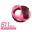 AIYEE Hair Extensions Pure RainBow Hairpiece Clip in Hair Piece Synthetic Long Straight Ombre Pink Red Rainbow Hair Piece