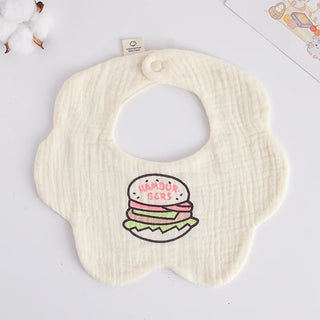 Buy hamburger Cotton Gauze Baby Print Bibs Infant Bib