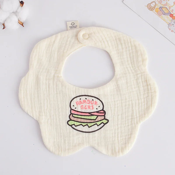 Cotton Gauze Baby Print Bibs Infant Bib