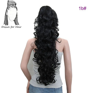 Buy 1b Desire for Hair 30 Inch Long Curly Claw Clip Ponytail Heat Resistant Synthetic Hairpieces Fake Hair Extensions