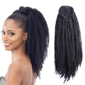 18inch Long Afro Kinky Curly Drawstring Ponytail Wig Crochet Marley Braids Twist Hairpiece Synthetic Clip in Hair Extensions