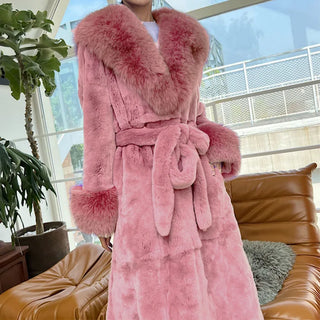 Buy pink 5XL Slim Overcoat Mink Coats Women Faux Fur Long  Winter Thick Mink Fur Coat Female Fur Jackets Long Ladies Parkas Oversize