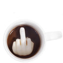 Creative Design White Middle Finger Mug,Novelty Style Mixing Coffee Milk Cup Funny Ceramic Mug 300ml Capacity Water