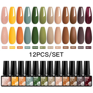 Buy zh23382 10/12pcs Spring Macaron Nail Gel Polish Set Semi Permanent UV for Manicure Soak Off Gel Nail Polish Kit Varnishes Nail Supplies