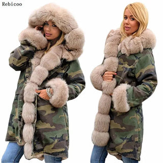 Buy 7 Brand New Style Big Wool Collar Winter Coat Women Clothes Warm Thick Loose Coats Casual Hooded Long Sleeve Jacket Coat Female