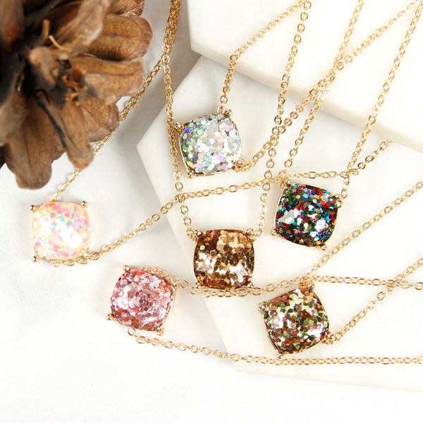 16355 - Cushion Glitter Necklace