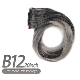 Buy b12 AIYEE Hair Extensions Pure RainBow Hairpiece Clip in Hair Piece Synthetic Long Straight Ombre Pink Red Rainbow Hair Piece