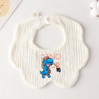 Buy dinosaur-fishing Cotton Gauze Baby Print Bibs Infant Bib