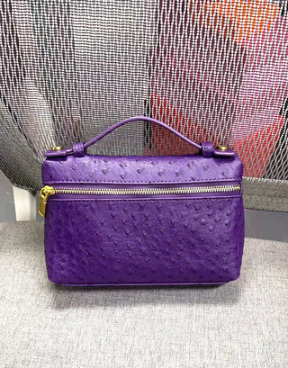 Buy ostrich-purple-a Snake Pattern Clutch Make Up Bags