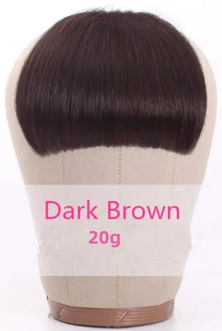 Buy dark-brown-20g Brazilian Human Hair Blunt Bangs Clip in Human Hair Extension Non-Remy Clip on Natural Fringe Hair Bangs Neat Bang Hairpieces