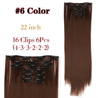 Buy 6-zhi Alileader Synthetic Hair 16 Clip in Hair Extension Clip for Women 6Pcs/Set Hair Extension Clip in Ombre Fake Hairpiece Long Wavy