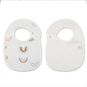 2Pcs/Set Printed Carton Baby Bib Waterproof Newborn Feeding Aprons Adjustable Toddler Bibs Burp Cloth Cotton Kids Saliva Towels