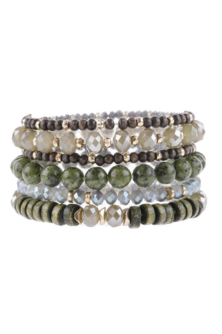 Buy green Mix Stackable Charm Bracelet