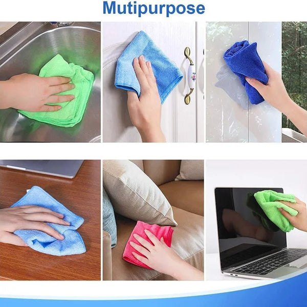 2-20pcs Microfiber Cleaning Cloths Soft Absorbent Towel for Cleaning Kitchen Window Reusable Wash Dishcloth Household Clean Rags