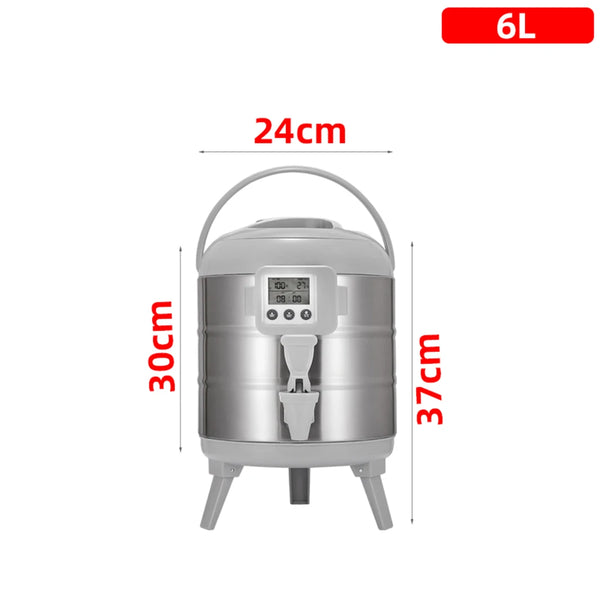 100% Stainless Steel Barrel With Thermometer Milk Tea Barrel Heat Cold Insulation Barrel Commercial Bucket Soy Milk Container