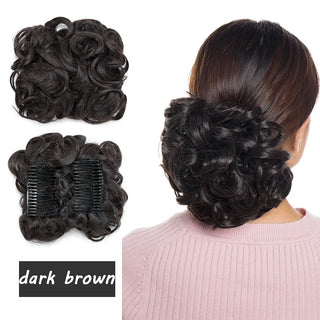 Buy dark-brown BENEHAIR Synthetic Scrunchy Hair Bun Messy Hair Bun Curly Chignon Hairpiece for Women Hair Combs Clip in Hair Extension Updo