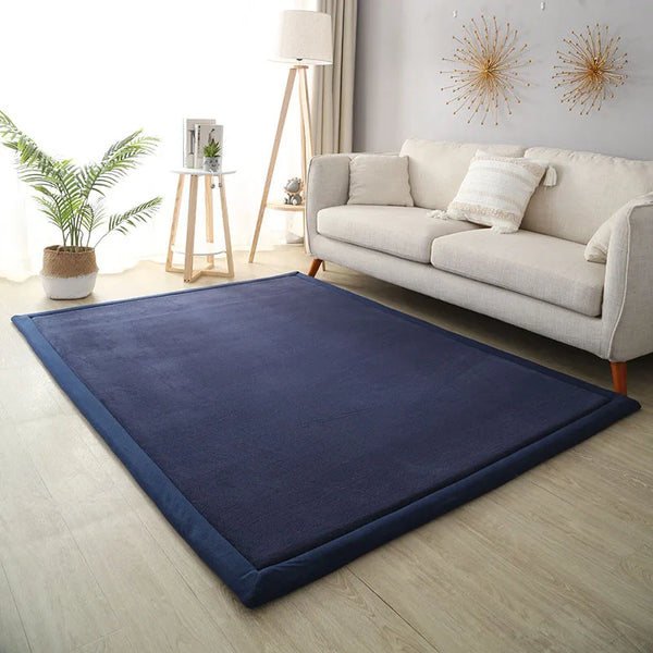 Thick Coral Fleece Carpet for Living Room Bedroom Kids Room Play Area Rugs Anti Slip Japan Tatami Floor Mat Prayer Mattress Grey