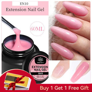 Buy en10-60ml BORN PRETTY 60/30ml Hard Jelly Extension Nail Gel Polish French Nails Nude Pink White Clear Nail Supplies Gel for Extension