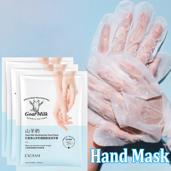 5 Pairs Goat Milk Hand Mask Skincare Nourishing Moisturizing Brightening Exfoliating Remove Dead Skin Hands Skin Care Products