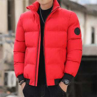 Buy red Cheap Warm Men&#39;s Clothing Coats Winter Men&#39;s Jacket and Coats 2022 Windproof Long Sleeve Casual Jacket Coat Puff Bubble  Jacket