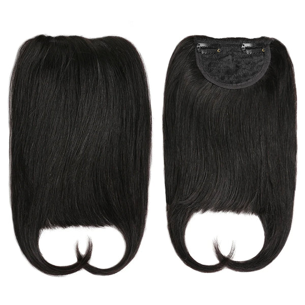 BHF Human Hair Bangs 8inch 20g Front 3 Clips in Straight Remy Natural Human Hair Fringe All Colors