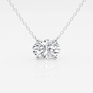 Buy white 1.00 Ctw Oval Lab Grown Diamond Solitaire Pendant in White /Yellow