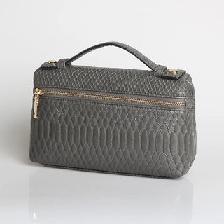 Buy snake-gray-l Snake Pattern Clutch Make Up Bags