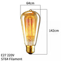 Dimmable Edison Light Bulb E27 40W 220V Retro Vintage Edison Bulb Incandescent Ampoule Bulbs Vintage Edison Lamp Retro Light