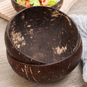 550/400/300Ml Natural Coconut Bowl Dinner Set Handmade Wooden Tableware Wood Spoon Dessert Fruit Salad Mixing Rice Ramen Bowl