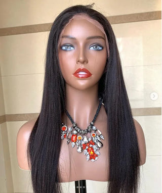 Buy lace-front-wig-straight Brazilian Staight Hair  Wig Glueless Pre Plucked Lace Front Wigs Sunlight Remy Human Hair Wigs for Black Women